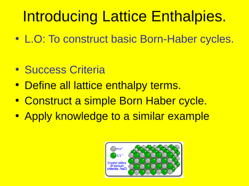 Introduction to lattice enthalpies