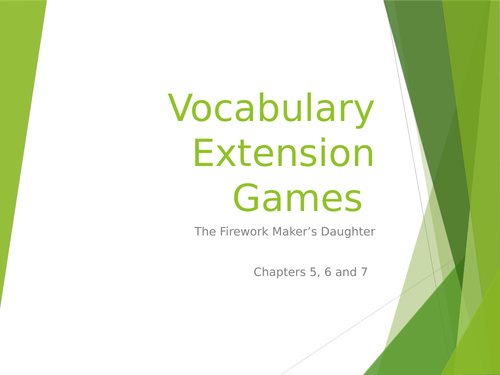 Firework Maker's Daughter Ch 5-7 Vocabulary games
