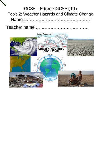 GCSE Edexcel A Topic 2. Weather Hazards and Climate Change activity ...