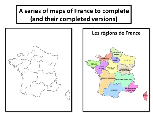 Carte de France/ Map of France- French
