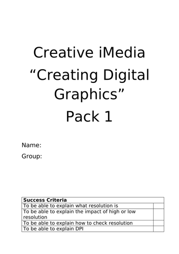 R082 DIGITAL GRAPHICS HOMEWORK PACK CREATIVE IMEDIA