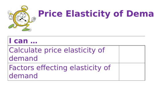 price elasticity of demand a level business