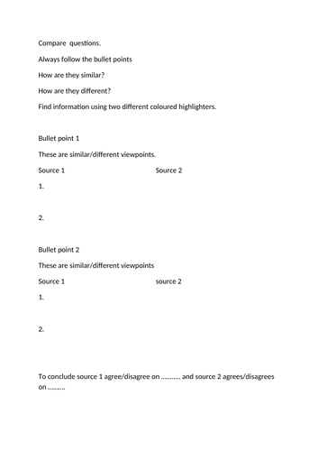GCSE English Language Compare questions