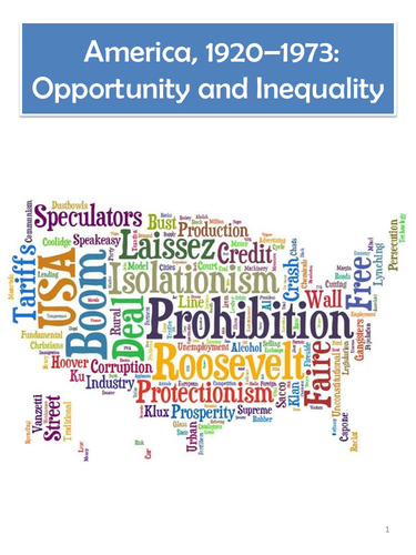 AQA GCSE History America 1920-1973 Opportunity and Inequality - Revision Guide