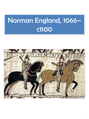 AQA GCSE History History Norman England 1066-1100 - Revision Guide.