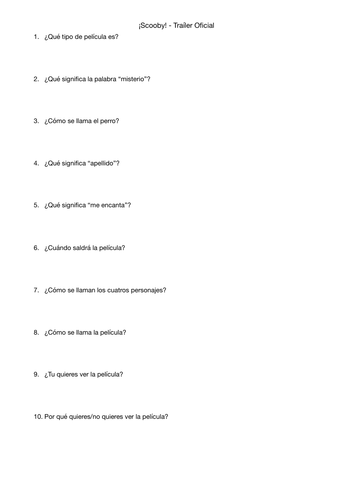 Scooby-Doo Comprehension