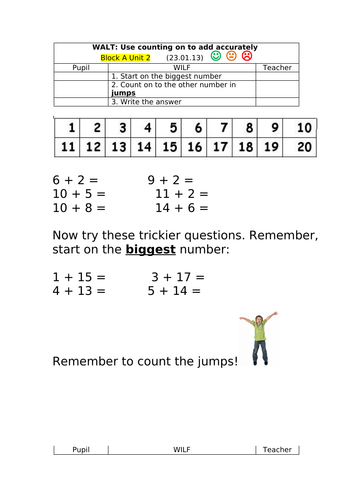 Use counting on to add accurately