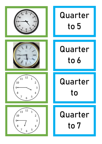 SEN/Yr1/EYFS - Time Matching Activity