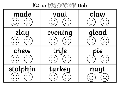 Alien and Real Words Phonics Phase 5 DAB