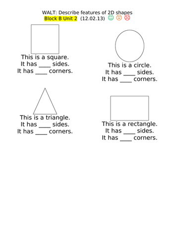Describe 2D shapes and Shape Patterns