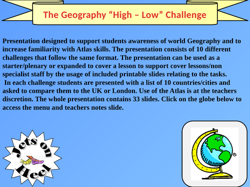 The Geography "High Low" Challenge
