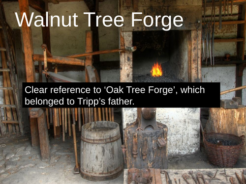 WJEC GCSE poetry 2021 - 'Walnut Tree Forge' by John Tripp PPT