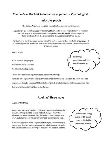 Eduqas Philosophy Revision booklet (theme 1) A,B,C