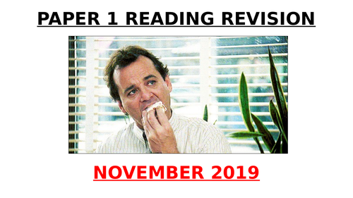 EDUQAS GCSE English Language Paper 1 November 2019 exam Q1-Q5 PowerPoint