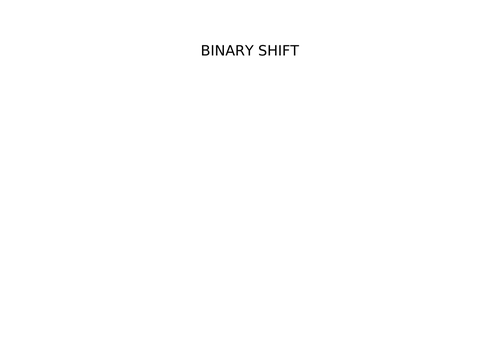 Binary Shift Worksheet