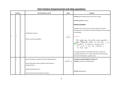 OCR  biology triple BIOLOGY practical question Packs - ALL the questions!