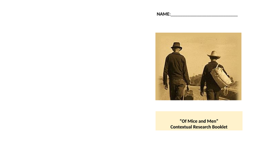 Of Mice and Men Research Context Task Booklet