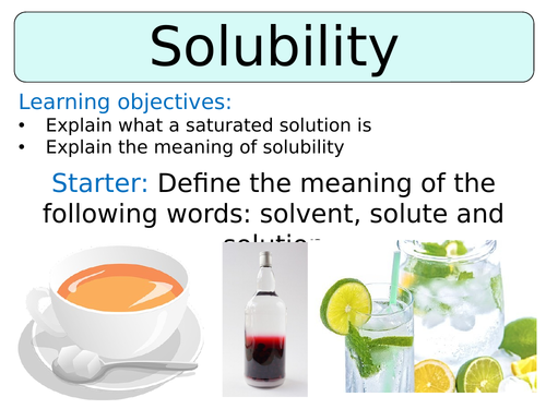 KS3 ~ Year 8 ~ Solubility