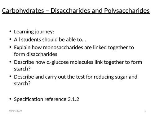 AS AQA Biology Carbohydrates_disacharides and polysacharides