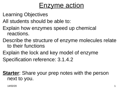 AQA AS Biology_Enzyme action