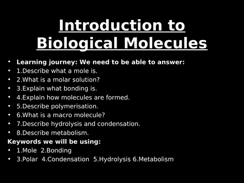 AQA AS Biological molecules