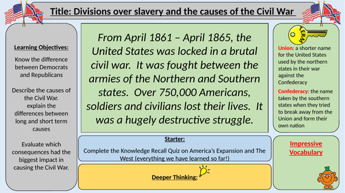 American Civil War Causes - OCR J411 The Making of America 1789-1900
