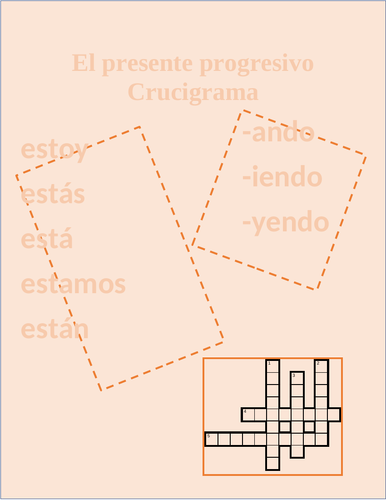 Presente progresivo (Present Progressive in Spanish) Crossword