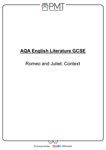 Romeo and Juliet Revision Pack - AQA