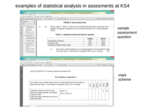 data analysis in GCSE Geography