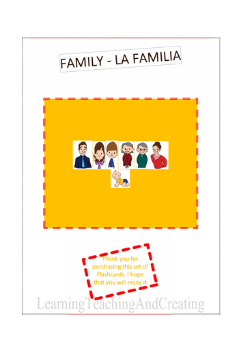 FAMILY FLASH CARDS - LA FAMILIA - Family vocabulary