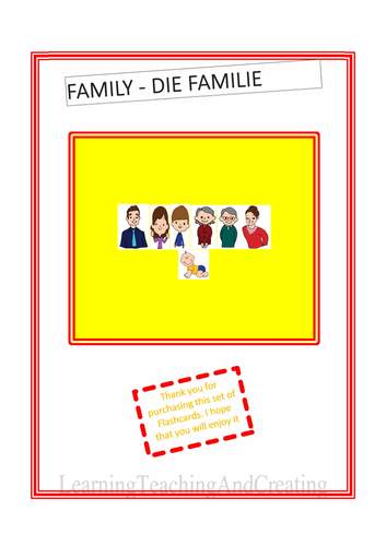 ENGLISH GERMAN FAMILY FLASHCARDS