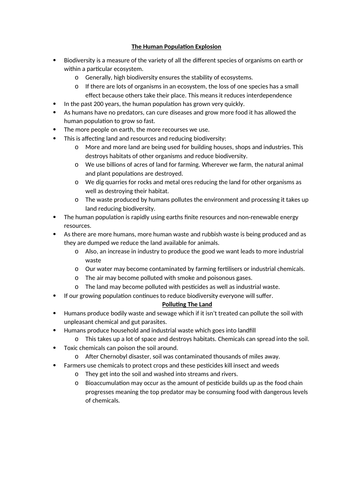 AQA GCSE Biology Notes Paper 2 Grade 9