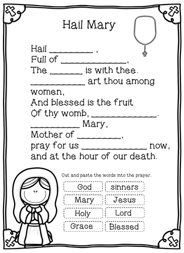 Hail Mary Worksheets Teaching Resources