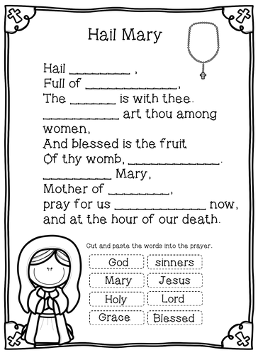 Hail Mary Worksheets