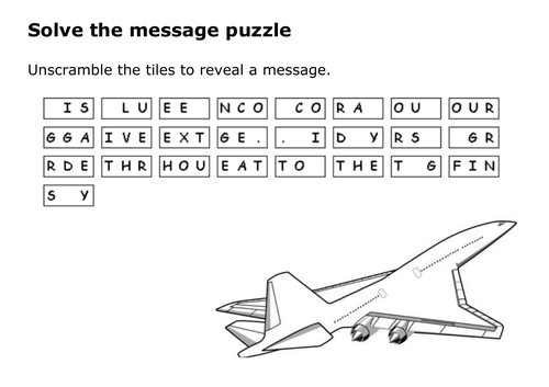Solve the message puzzle about Concorde