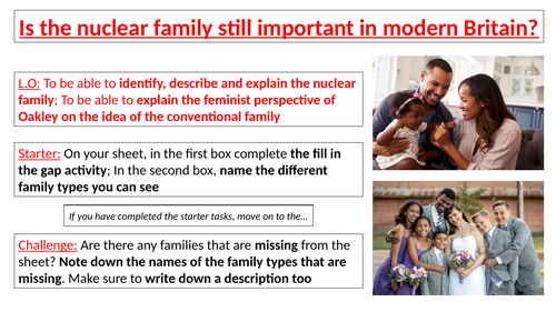 AQA GCSE Sociology - Families - Is the nuclear family still important in modern Britain?