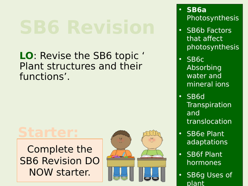 Edexcel SB6/CB6 Teacher Led Revision Lesson