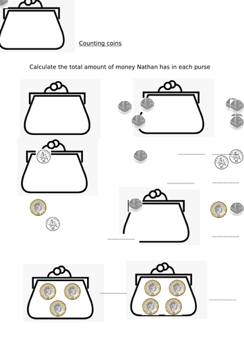 Counting coins worksheet