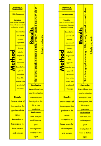 KS3 Motion and Pressure - Ramp Speed Practical Write Up