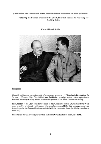 OCR A Level History: Churchill and Stalin