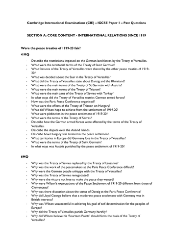 CIE Paper 1 and Paper 4 Questions (Updated to include June 2019)