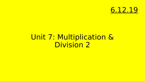 Multiplication and division-year 5