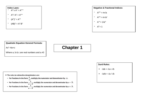 A-level Maths Year 1 Pure Revision