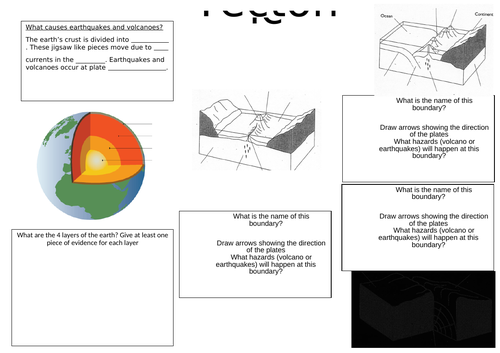 Tectonic Hazards Revision Sheet A3