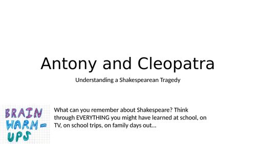 Antony and Cleopatra Whole Scheme Year 9
