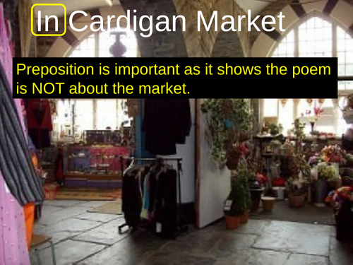 WJEC GCSE poetry 2021 - 'In Cardigan Market' by Brian Morris  PPT
