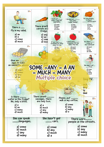 A, an, some, any, much, many