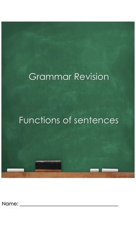 Year 6 Grammar Revision Booklets