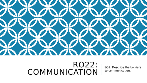 RO22 Communication Health & Social Care Barriers