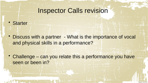 Inspector Calls revision